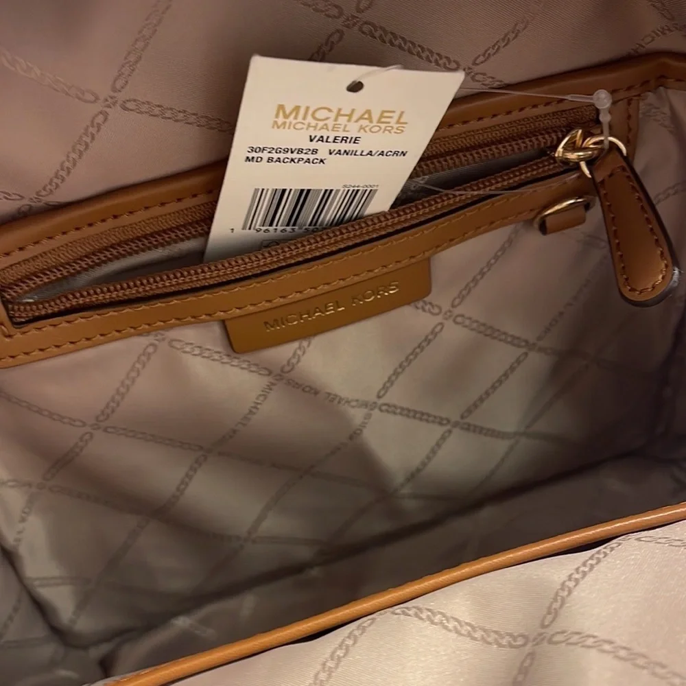 Michael Kors Womens Valerie Medium Logo Backpack 30F2G9VB2B-149 (Vanilla) NWT